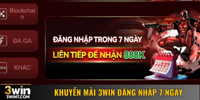 Chương trình khuyến mãi 3WIN đăng nhập 7 ngày